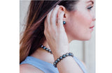 Single Strand Peacock Blue Freshwater Pearl Bracelet 9-10mm-Pearl Rack