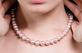 Single Strand Pink/Purple Freshwater Pearl Necklace 9-10mm-Pearl Rack