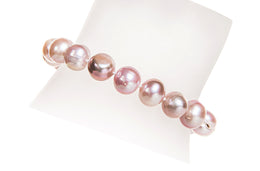 Single Strand Purple Freshwater Pearl Bracelet 9-10mm-Pearl Rack
