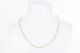 Single Strand Rice Shape Peach Freshwater Pearl Necklace 4mmx5mm-Pearl Rack