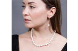 Single Strand Rice Shape White Freshwater Pearl Necklace 11mmx13mm-Pearl Rack