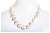 Single Strand White Freshwater Coin Pearl Necklace 14-15mm-Pearl Rack