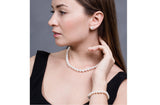 Single Strand White Freshwater Pearl Bracelet 8mm-Pearl Rack