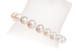 Single Strand White Freshwater Pearl Bracelet 9-10mm-Pearl Rack