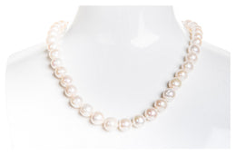 Single Strand White Freshwater Pearl Necklace 9-10mm-Pearl Rack