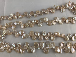 Strand Of Loose Peach Keshi Pearls-Pearl Rack