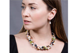 Triple Multi-Color Freshwater Pearl Necklace-Pearl Rack
