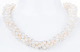 Triple Strand Twisted White Freshwater Pearl Necklace-Pearl Rack