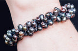 Triple Strands Twisted Peacock Freshwater Pearl Bracelet-Pearl Rack