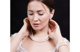 White Color Triple Strand Freshwater Pearl Bracelet 8-9mm-Pearl Rack