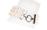 White Color Triple Strand Freshwater Pearl Bracelet 8-9mm-Pearl Rack