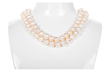 White Double Strand Layer Freshwater Pearl Necklace 10mm-Pearl Rack