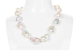 White Freshwater Baroque Pearl Necklace-Pearl Rack