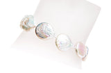 White Freshwater Coin Pearl Bracelet 14-15mm-Pearl Rack