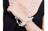 White Freshwater Keshi Pearl and Crystal Bracelet-Pearl Rack