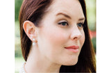 White Freshwater Pearl Double Stud and Dangle Earrings with Sterling Silver-Pearl Rack