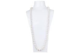 White Freshwater Pearl Long Necklace 9-10mm-Pearl Rack