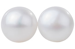 White Freshwater Pearl Stud Earrings Sterling Silver 10mm-Pearl Rack