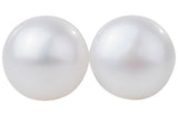 White Freshwater Pearl Stud Earrings Sterling Silver 10mm-Pearl Rack