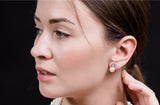 White Freshwater Pearl Stud Earrings with Sterling Silver Leverback 9mm-Pearl Rack