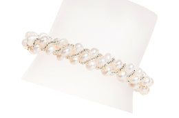 White Multi Strand Braided Freshwater Pearl Bracelet 6mm-Pearl Rack