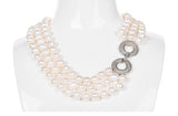 White Triple Strand Layer Freshwater Pearl Necklace 10mm-Pearl Rack