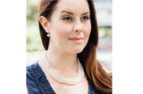 White Triple Strand Layer Freshwater Pearl Necklace 8-9mm-Pearl Rack