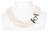 White Triple Strand Layer Freshwater Pearl Necklace 8-9mm-Pearl Rack