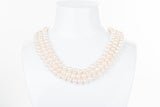 White Triple Strand Layer Freshwater Pearl Necklace 8-9mm-Pearl Rack