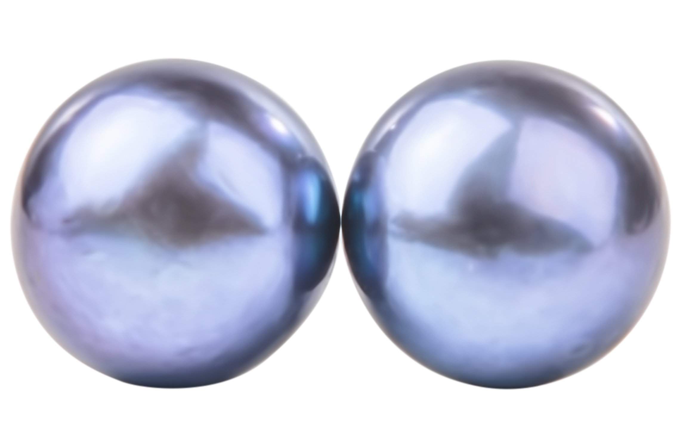 Peacock Blue Freshwater Pearl Stud Earrings Sterling Silver 12mm-Pearl Rack