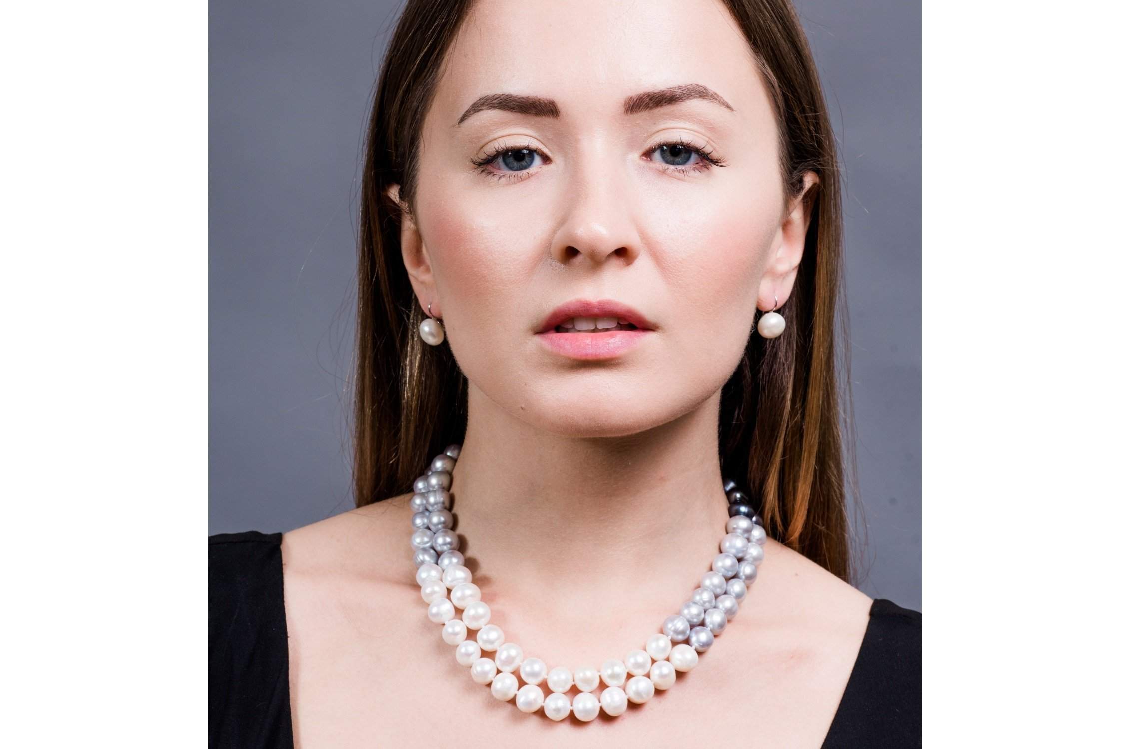 11-12mm White Freshwater Pearl Drop Earrings in Sterling Silver-Pearl Rack