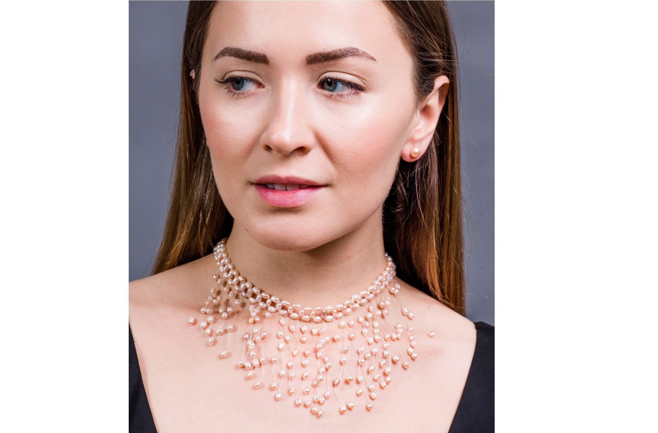 Fancy Peach Rice Shape Freshwater Pearl Necklace-Pearl Rack