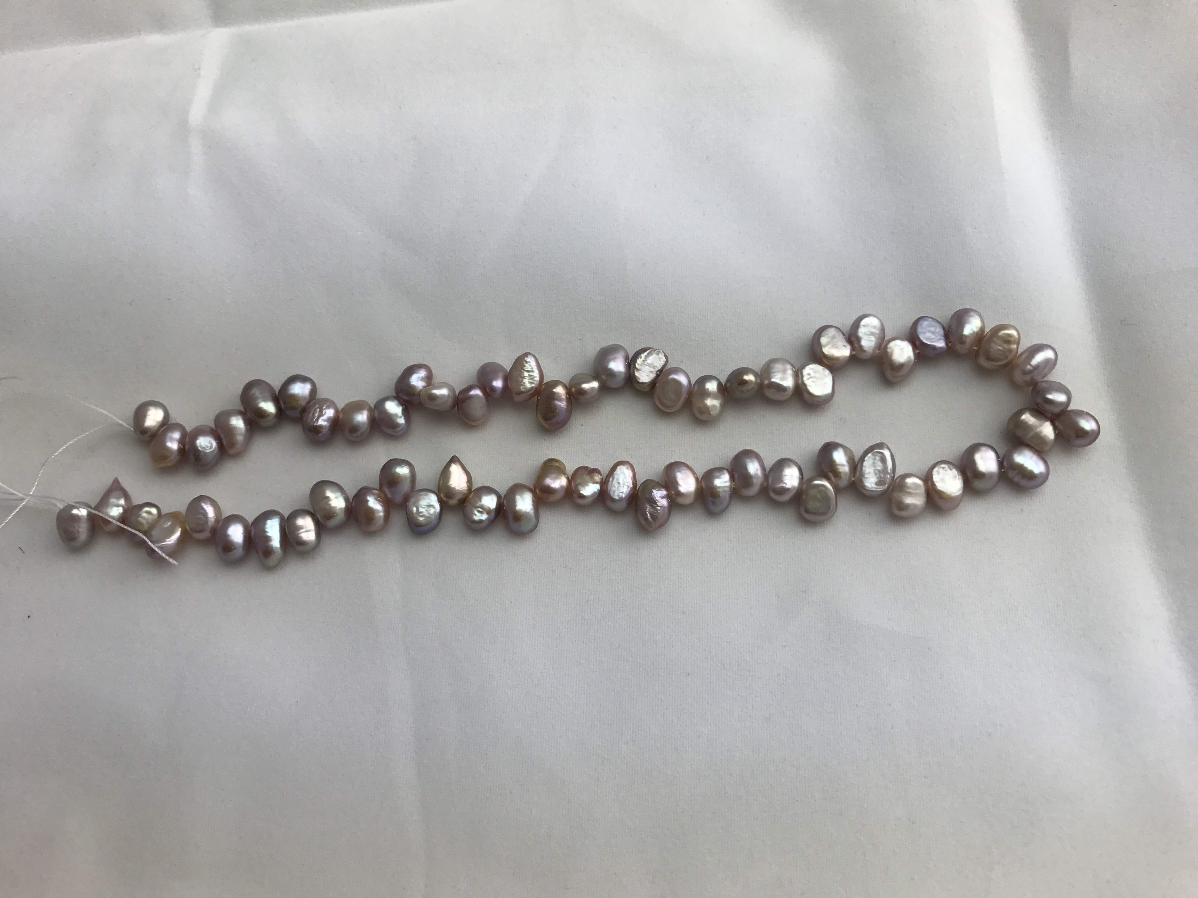 Strand Of Loose Irregular Pink Pearls 7-8mm