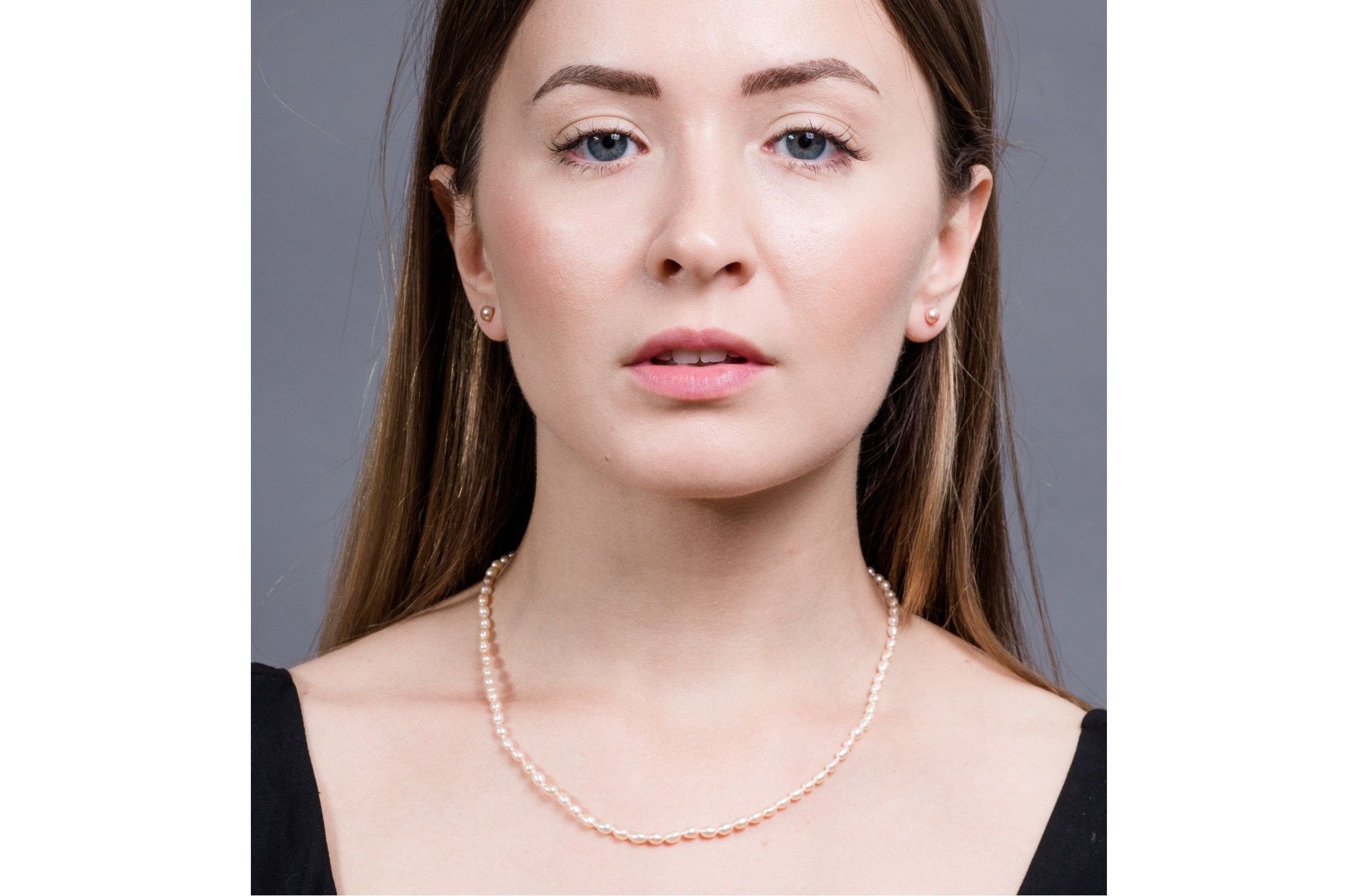 Peach Freshwater Pearl Stud Earrings Sterling Silver 5mm-Pearl Rack