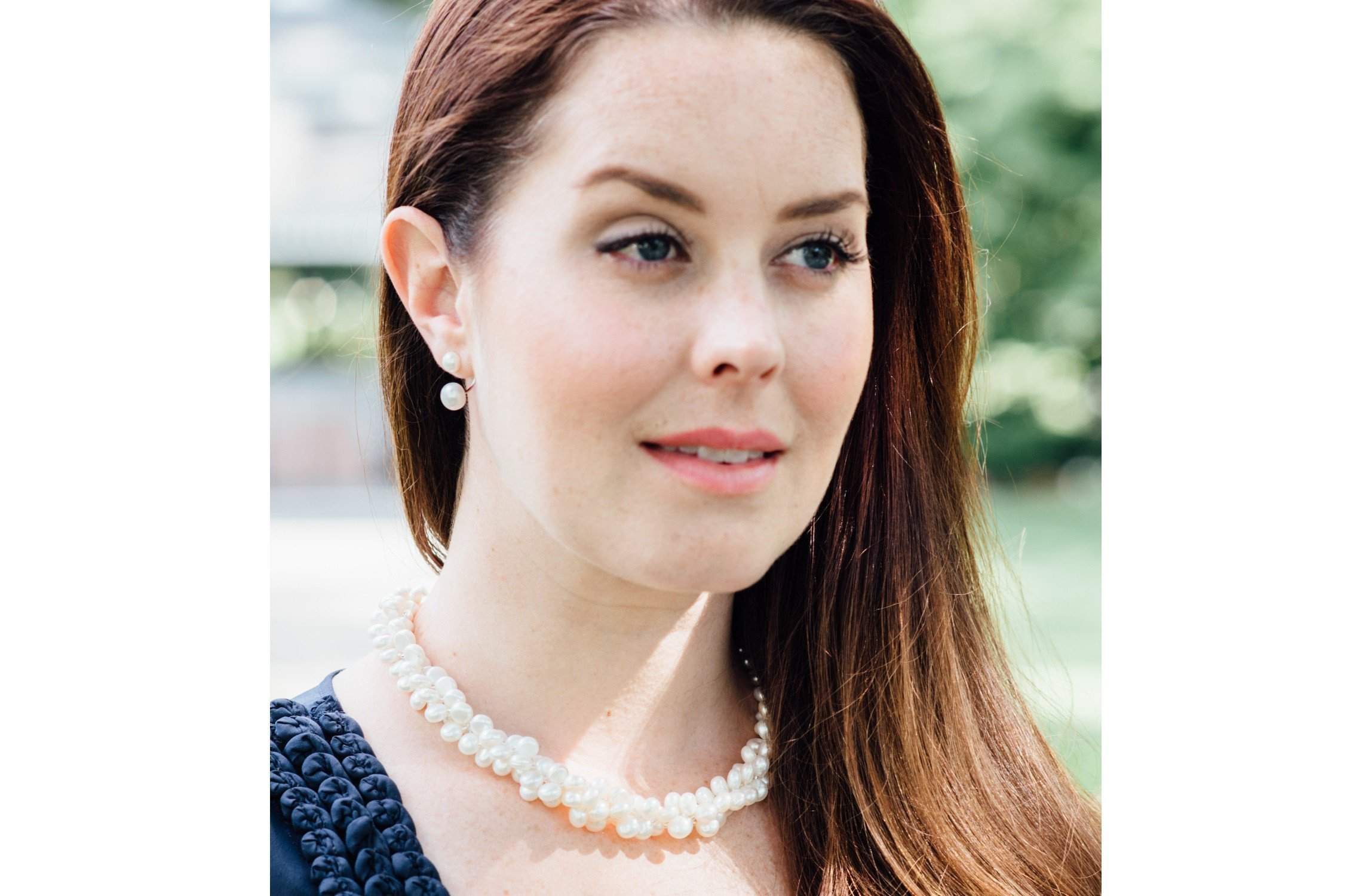 Triple White Button Freshwater Pearl Necklace-Pearl Rack