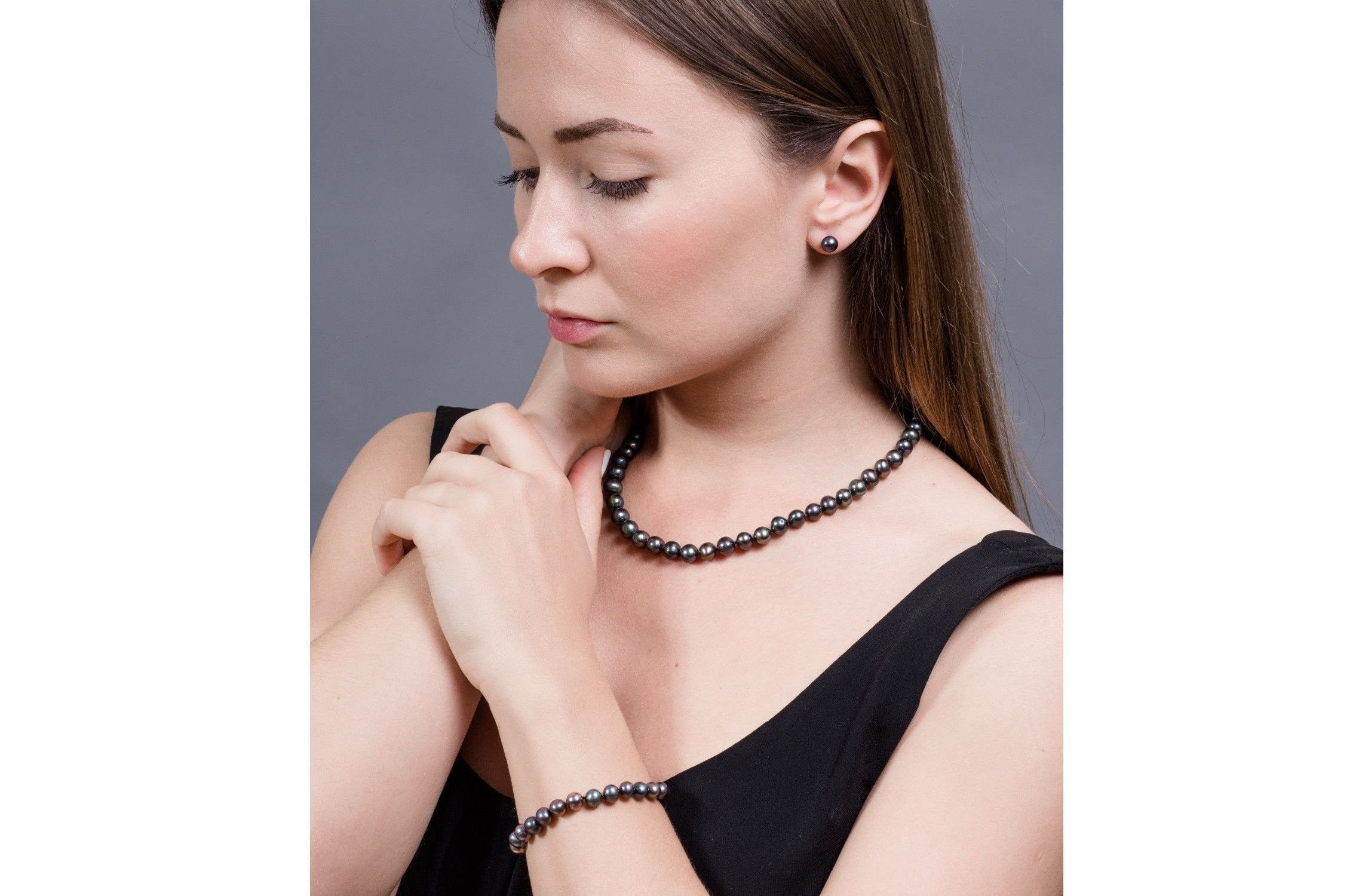 Single Strand Peacock Blue Freshwater Pearl Necklace 6mm-Pearl Rack