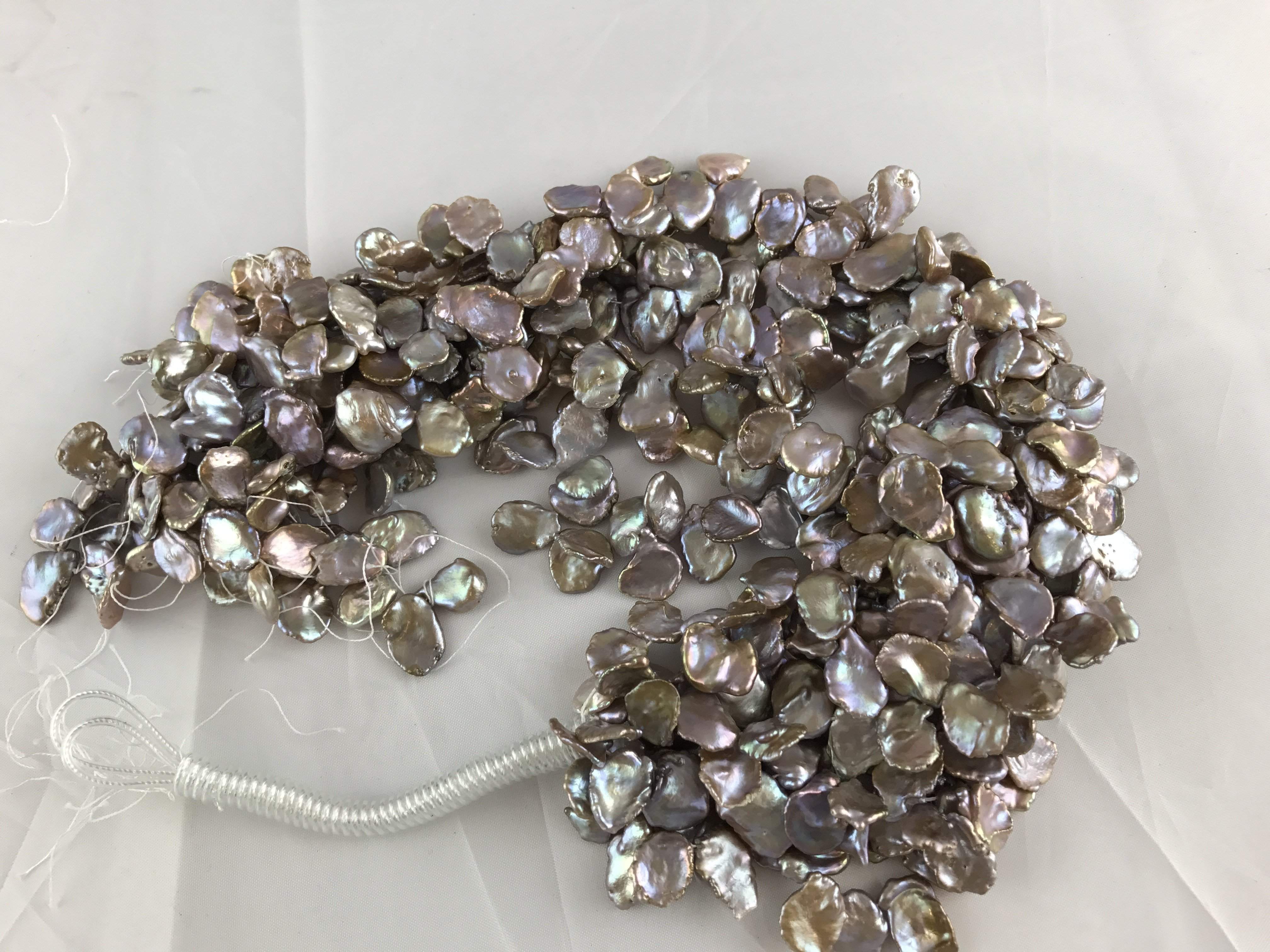 Strand Of Loose Purple Keshi Pearls-Pearl Rack
