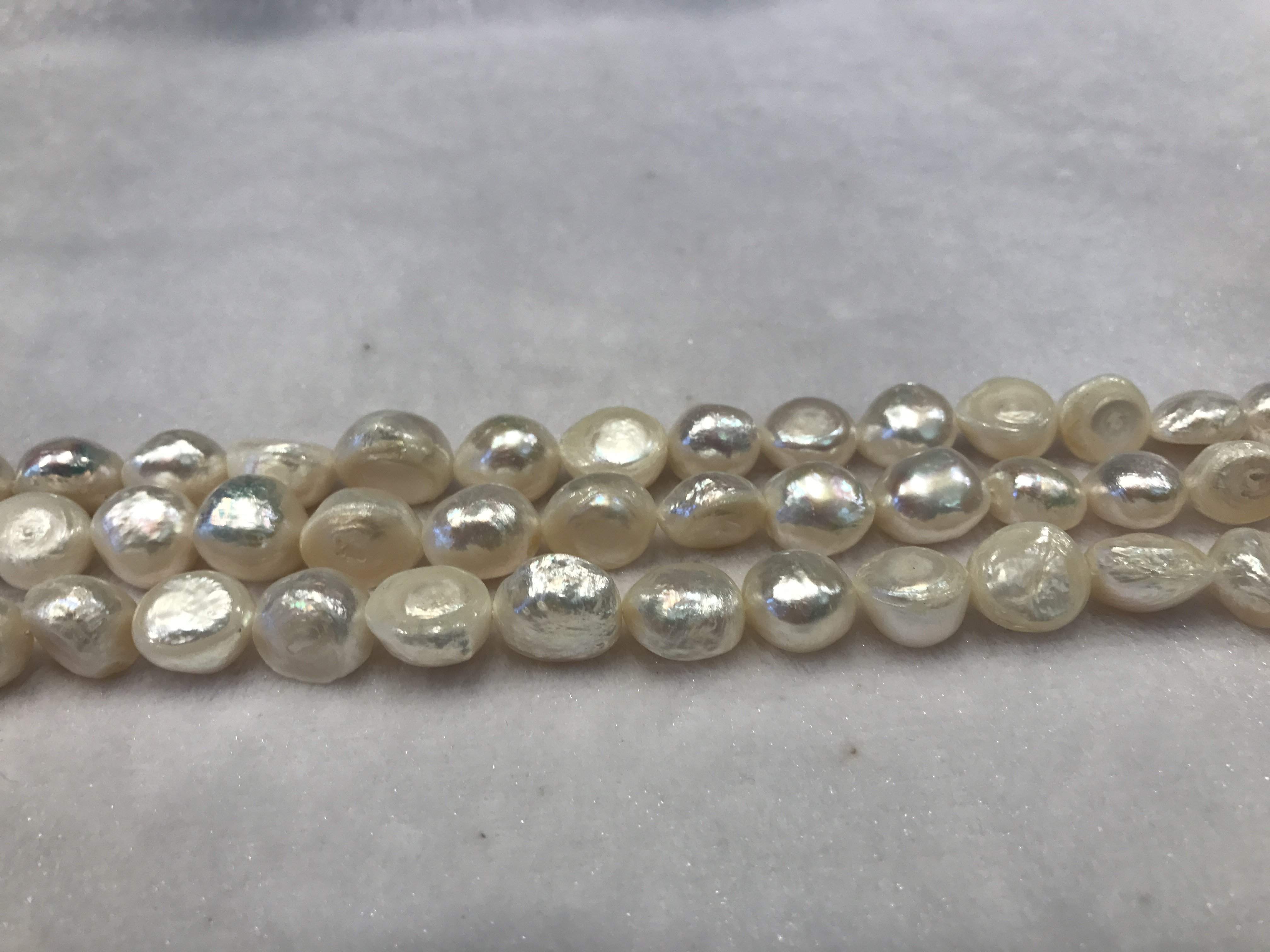 Strands Of Loose Pearls 13-15mm Potato Pearl White-Pearl Rack