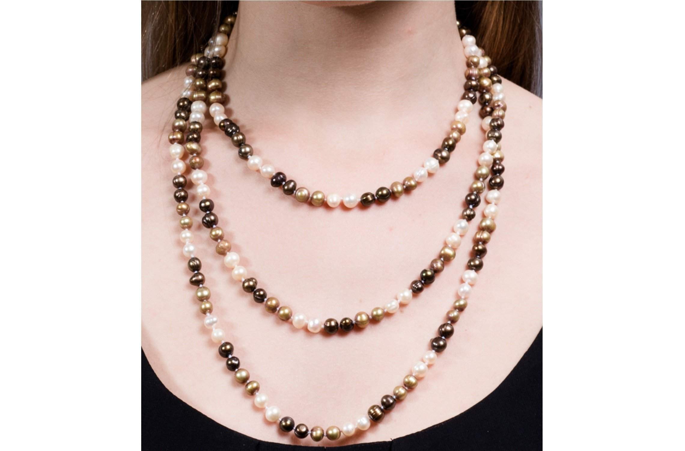 Multi-Color Freshwater Pearl Long Necklace 7mm-Pearl Rack