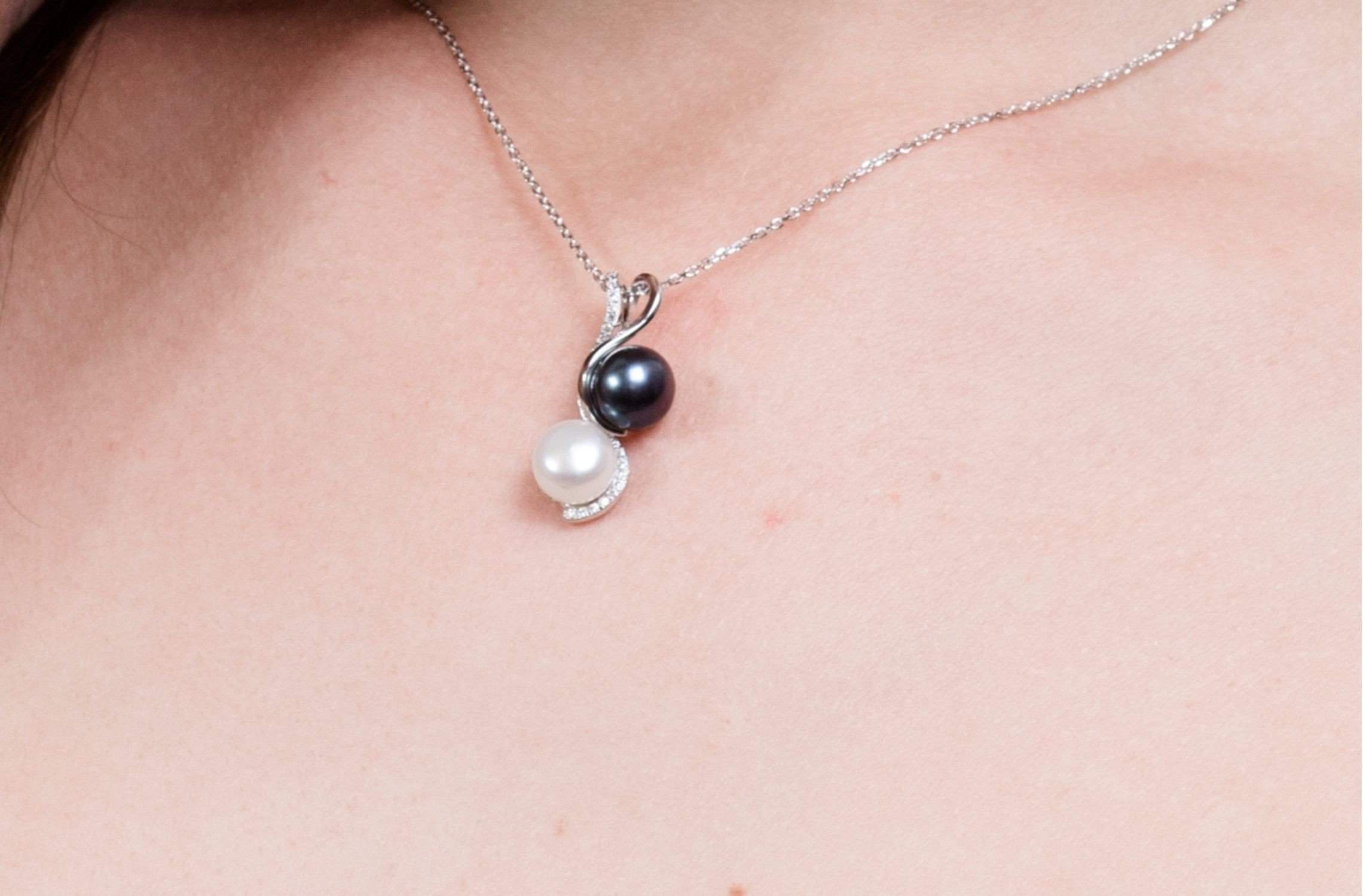 2 in 1 Freshwater Pearl Pendant Chain Necklace-Pearl Rack