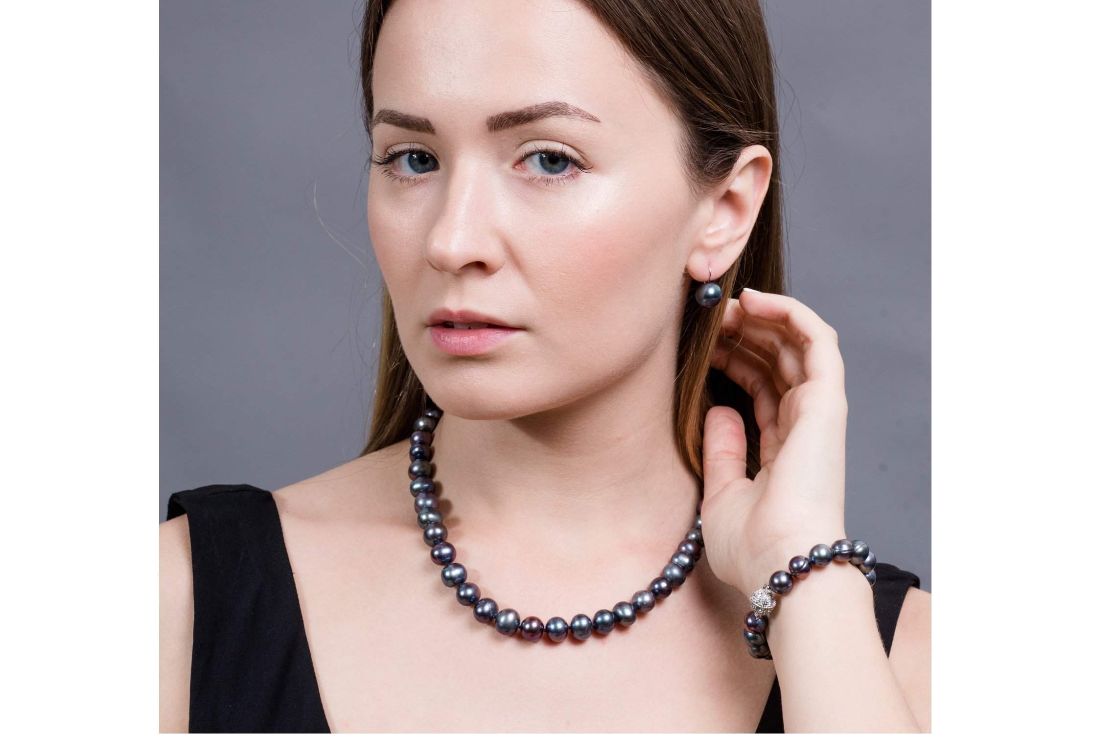 Single Strand Peacock Blue Freshwater Pearl Bracelet 8mm-Pearl Rack