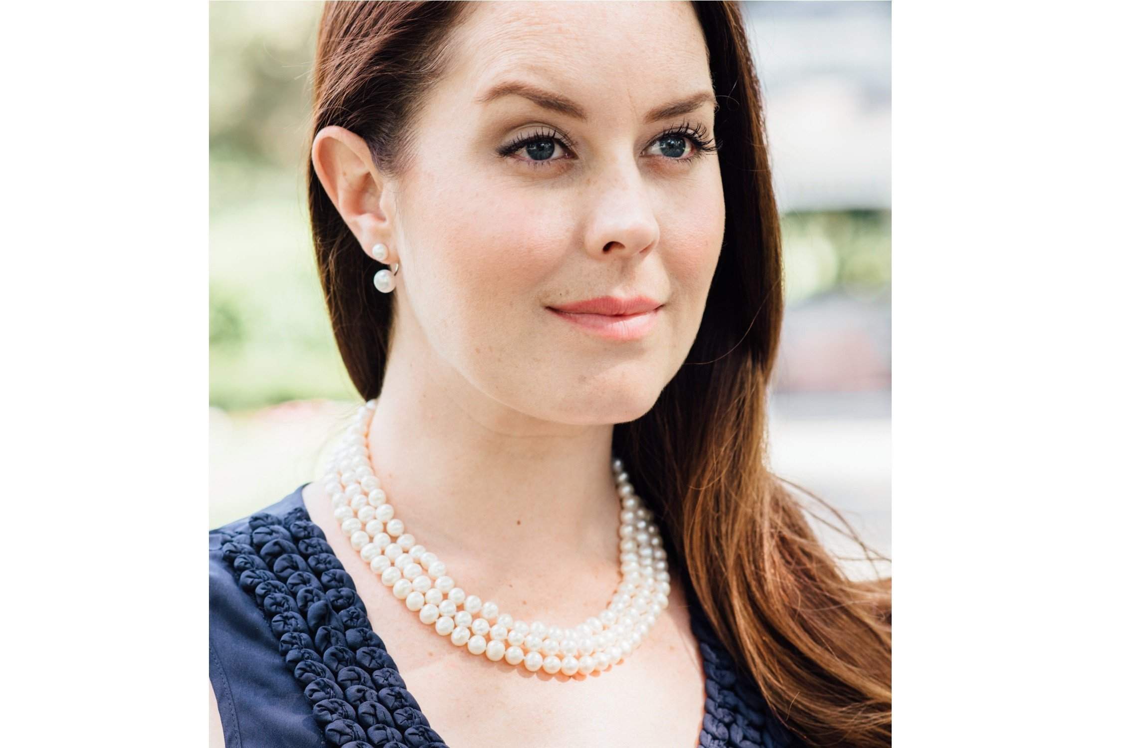 White Triple Strand Layer Freshwater Pearl Necklace 8-9mm-Pearl Rack