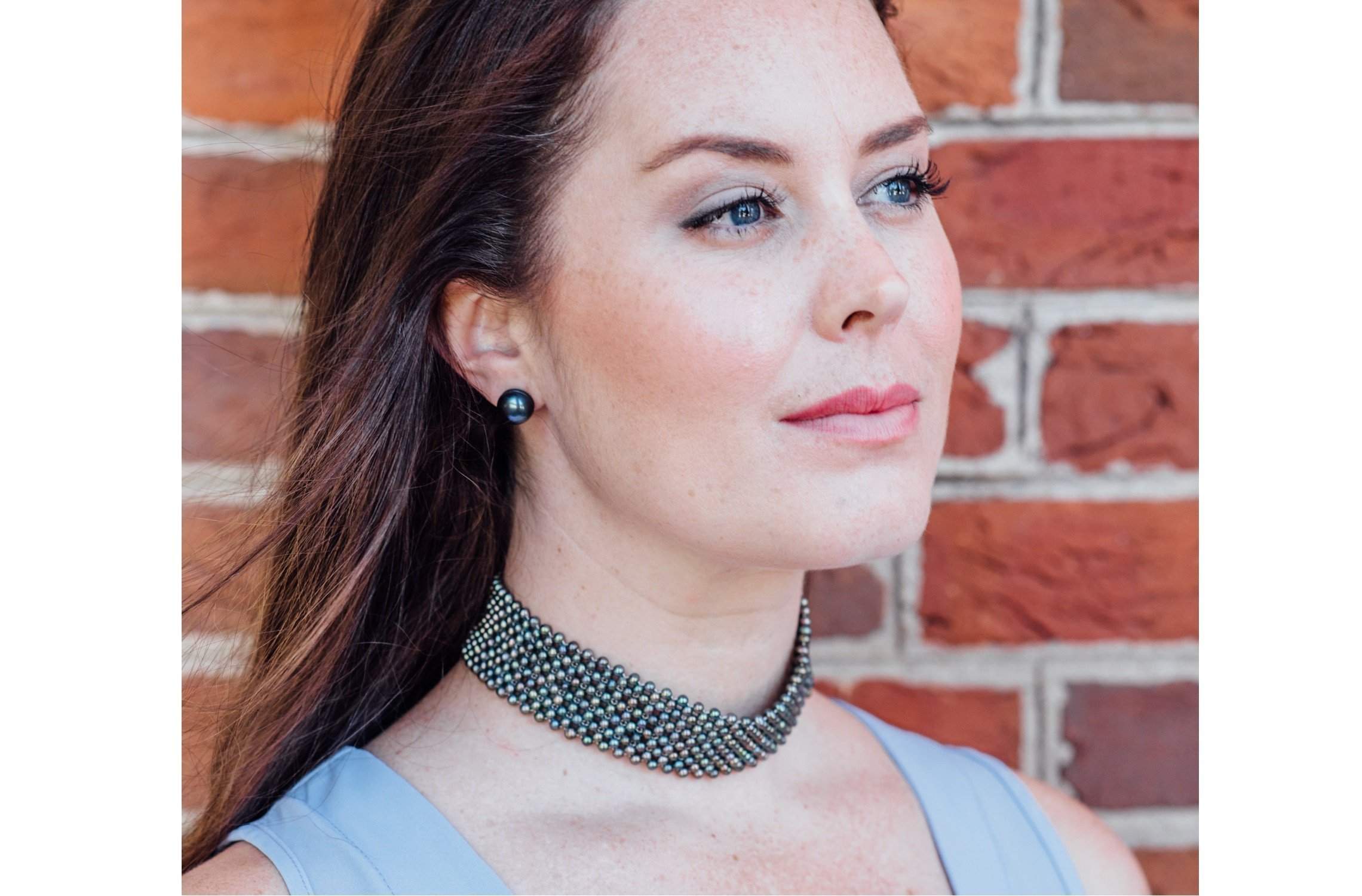 Peacock Green Freshwater Pearl Choker 4mm-Pearl Rack