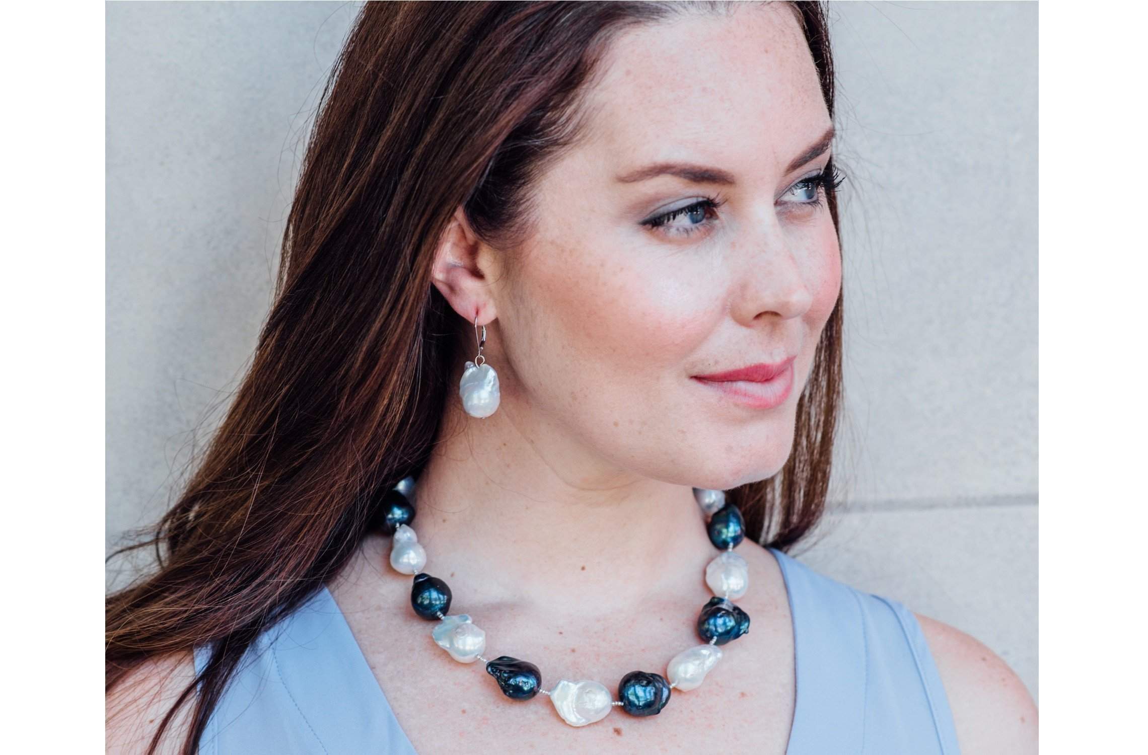15X25mm Freshwater Baroque Pearl Drop Earrings in Sterling Silver Leverback-Pearl Rack