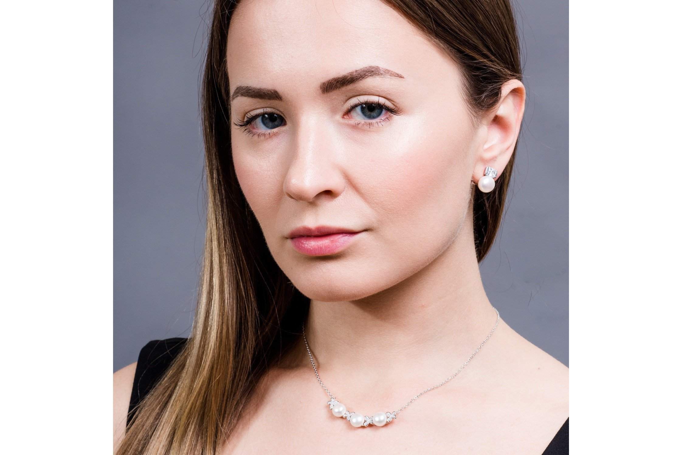 Freshwater Pearl XO Sterling Silver (925) Chain Necklace 8mm-Pearl Rack