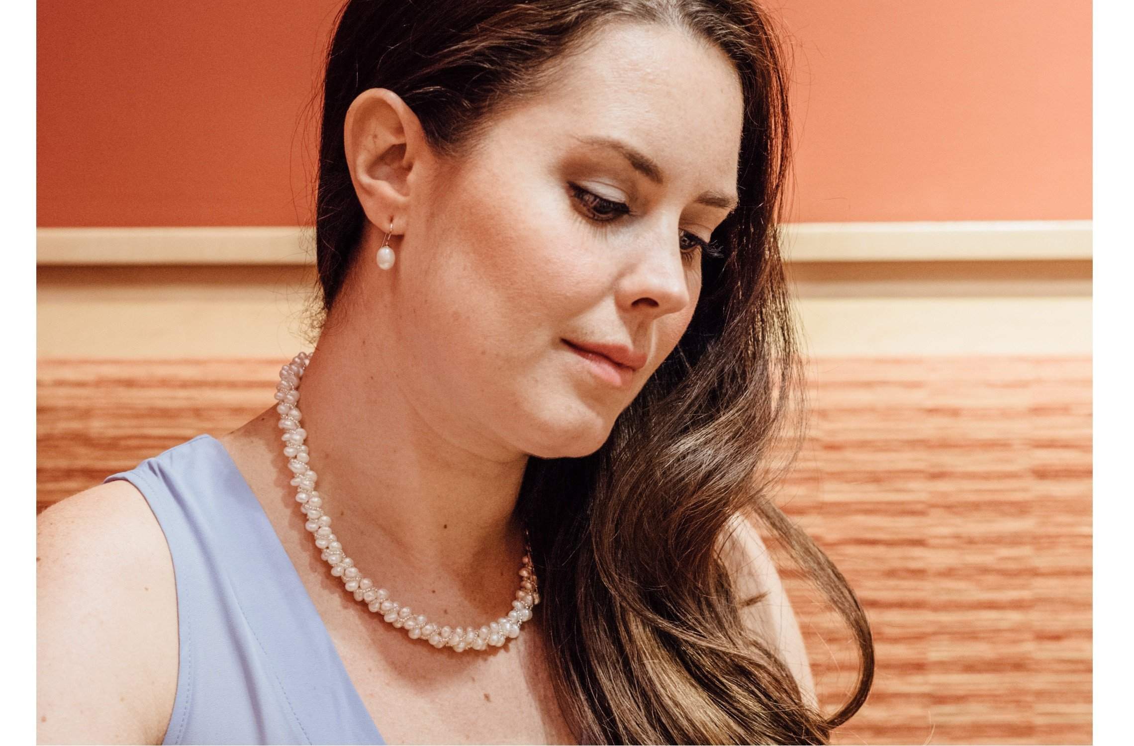 Braided White Multi Strand Freshwater Pearl Necklace 6mm-Pearl Rack