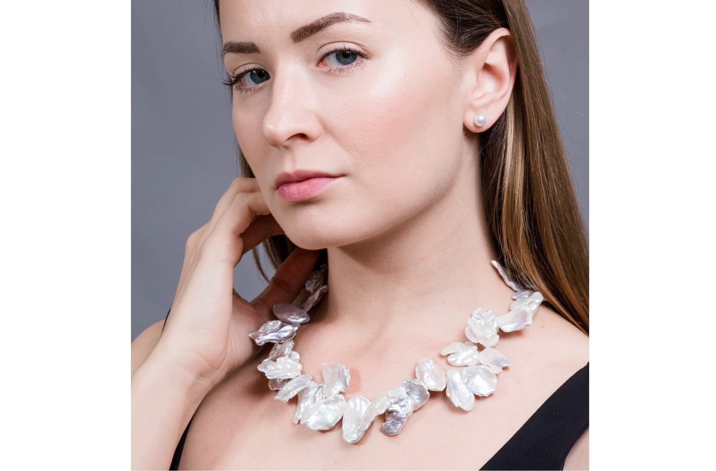 Large Keshi Freshwater Pearl Necklace-Pearl Rack
