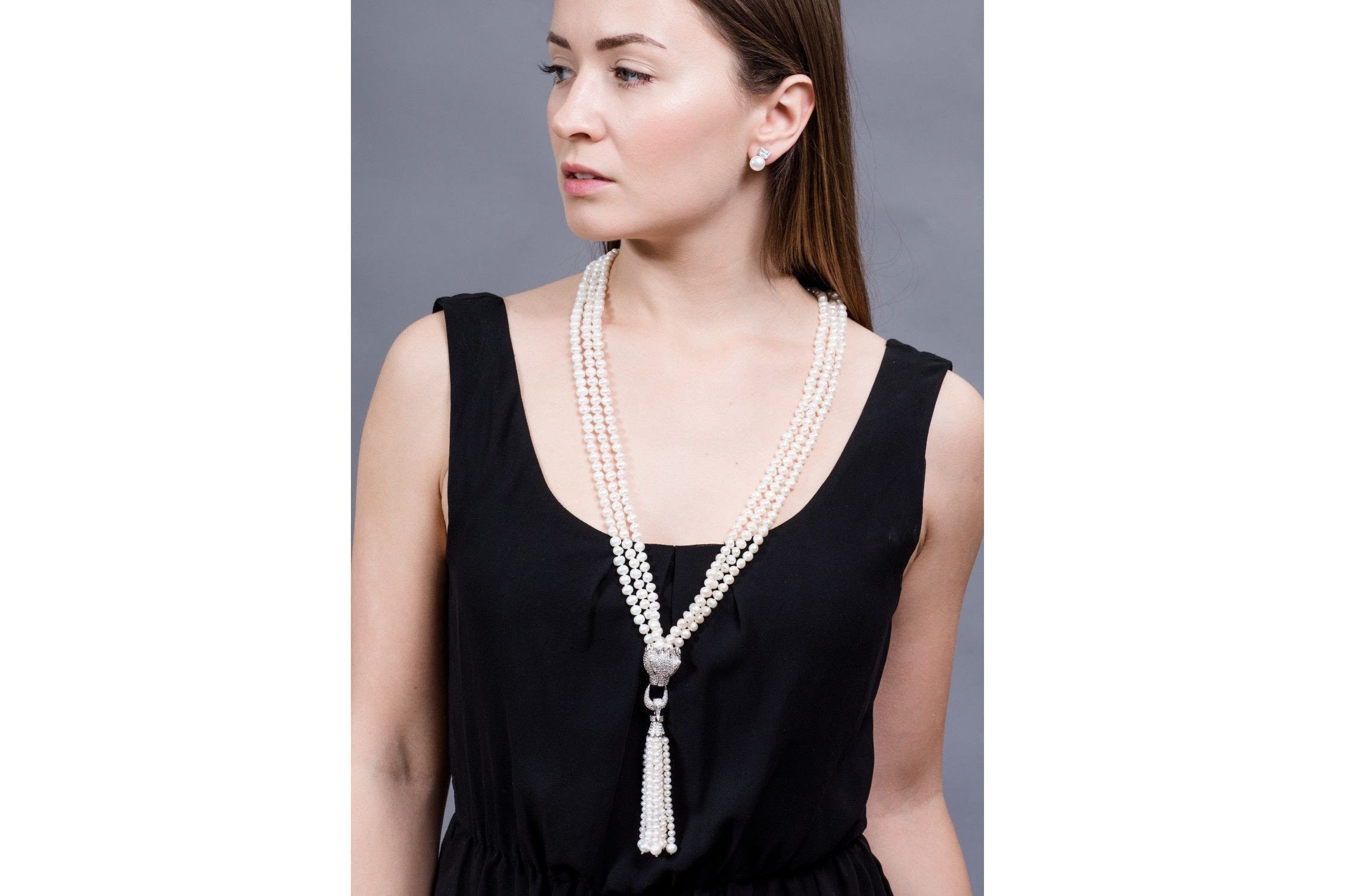 Jaguar White Freshwater Long Pearl Necklace 6-7mm-Pearl Rack