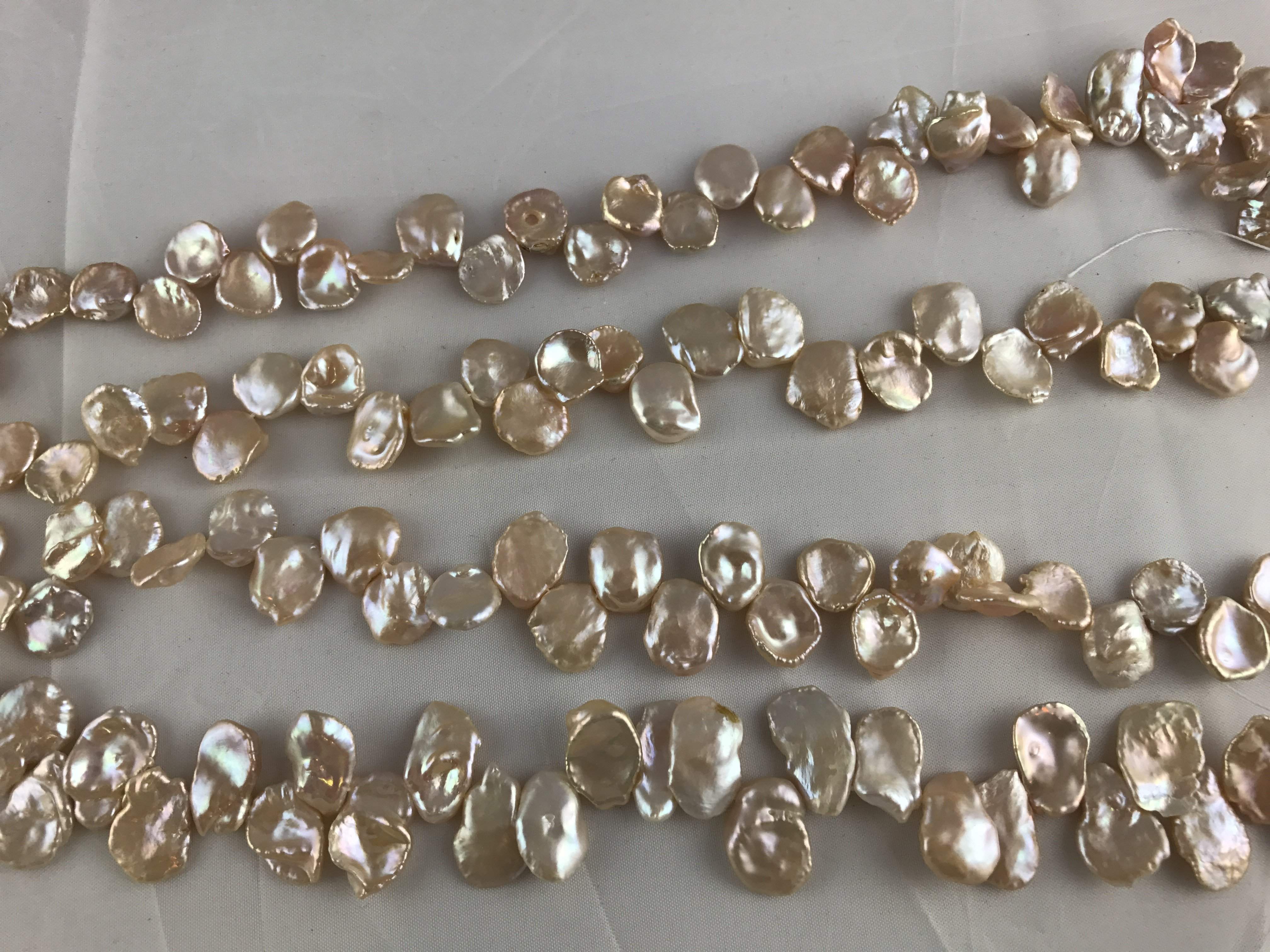 Strand Of Loose Peach Keshi Pearls-Pearl Rack