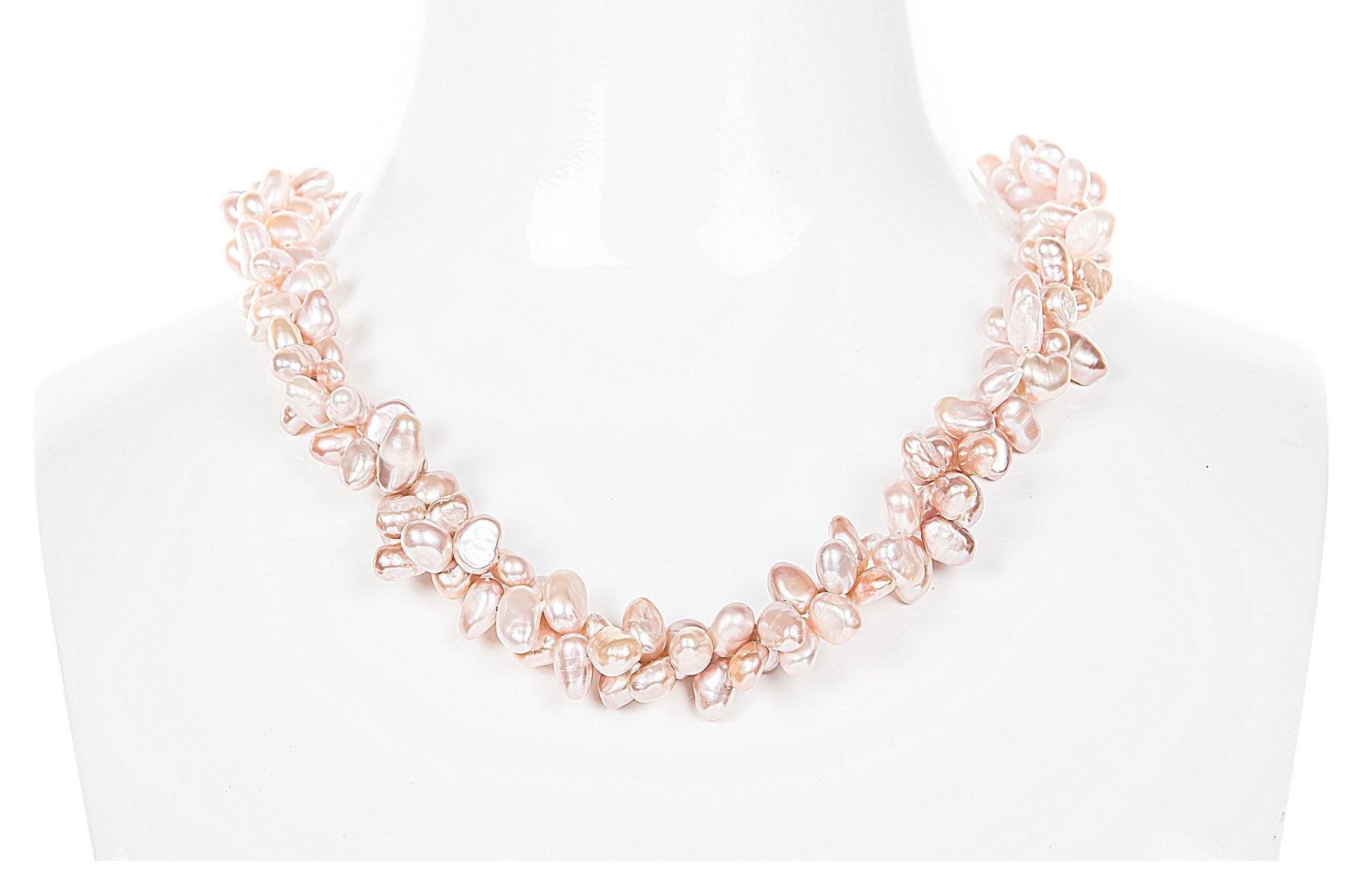 Double Strands Irregular Purple Freshwater Pearl Necklace-Pearl Rack